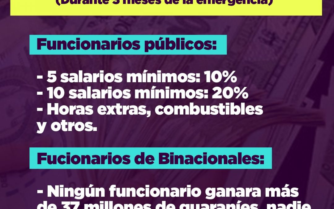 El Estado ahorrará US$ 52 millones con recorte de salarios
