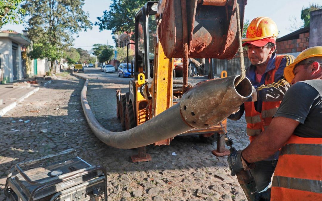 Obras de red de desagüe cloacal en San Lorenzo cerca de finalizarse