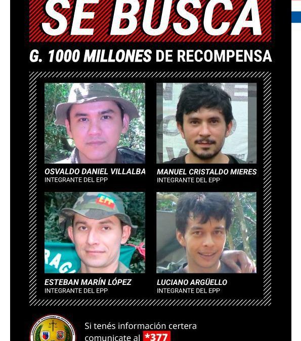 Gobierno ofrece recompensa por líderes del EPP