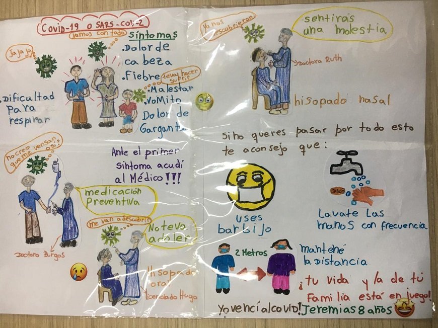 Niño de 8 años dibuja lo que vivió con la enfermedad de Covid-19