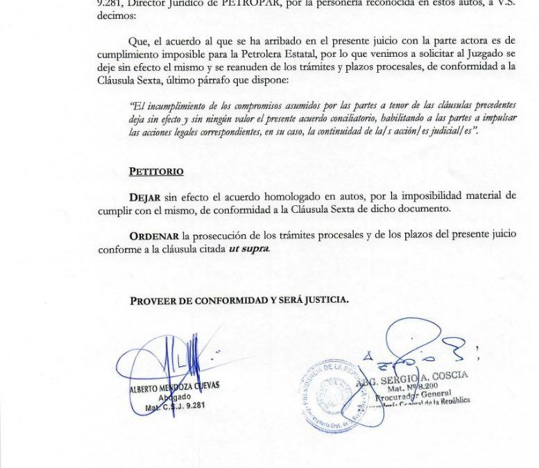 Procuraduría deja sin efecto acuerdo entreguista