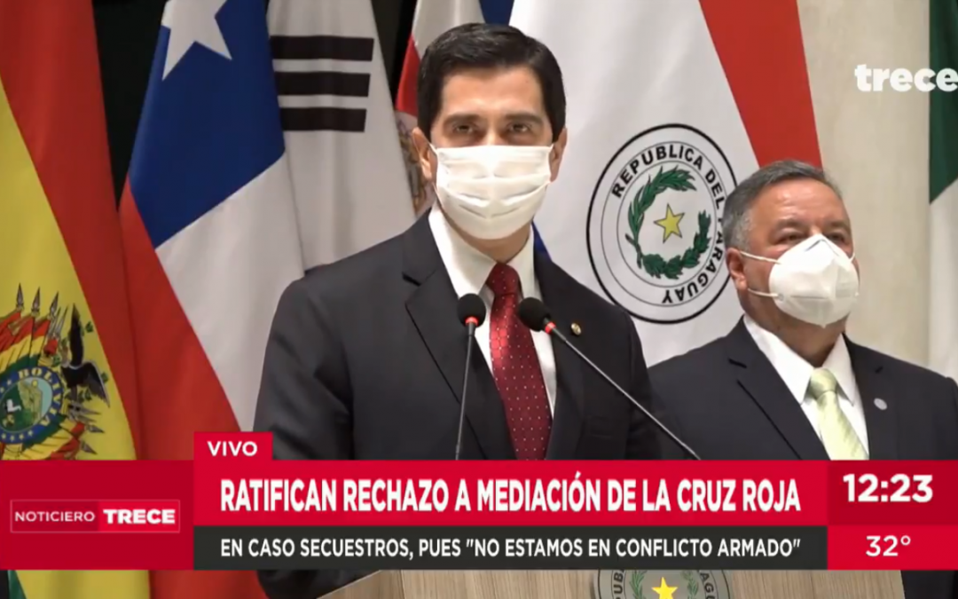Secuestros: Gobierno afirma que no se dan condiciones para mediación de Cruz Roja