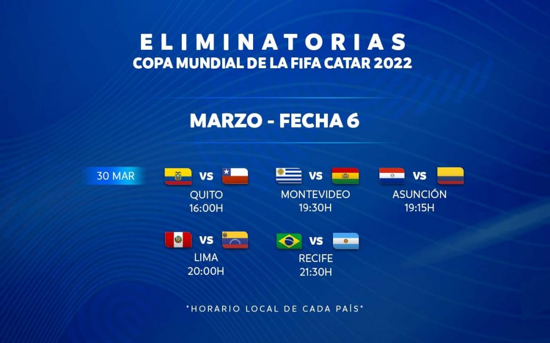 Estos son horarios y sedes para las fechas 5 y 6 de las Eliminatorias