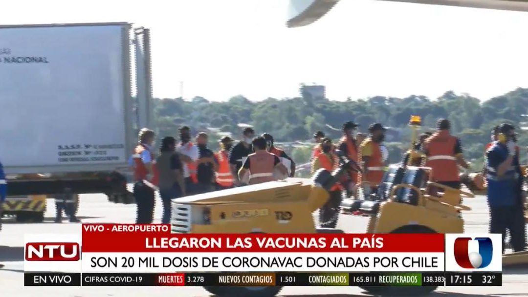 Vacunas anticovid: ¡Llegaron las 20 mil dosis por gentileza del gobierno chileno!