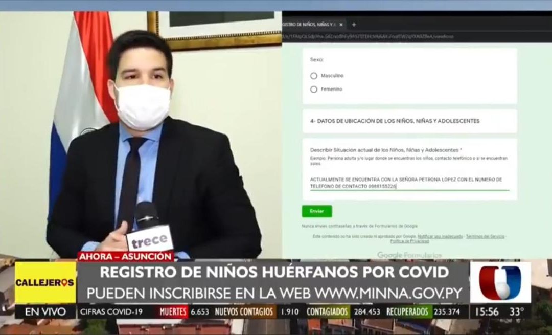 Ministerio de la Niñez brindará asistencia a niños huérfanos por Covid-19