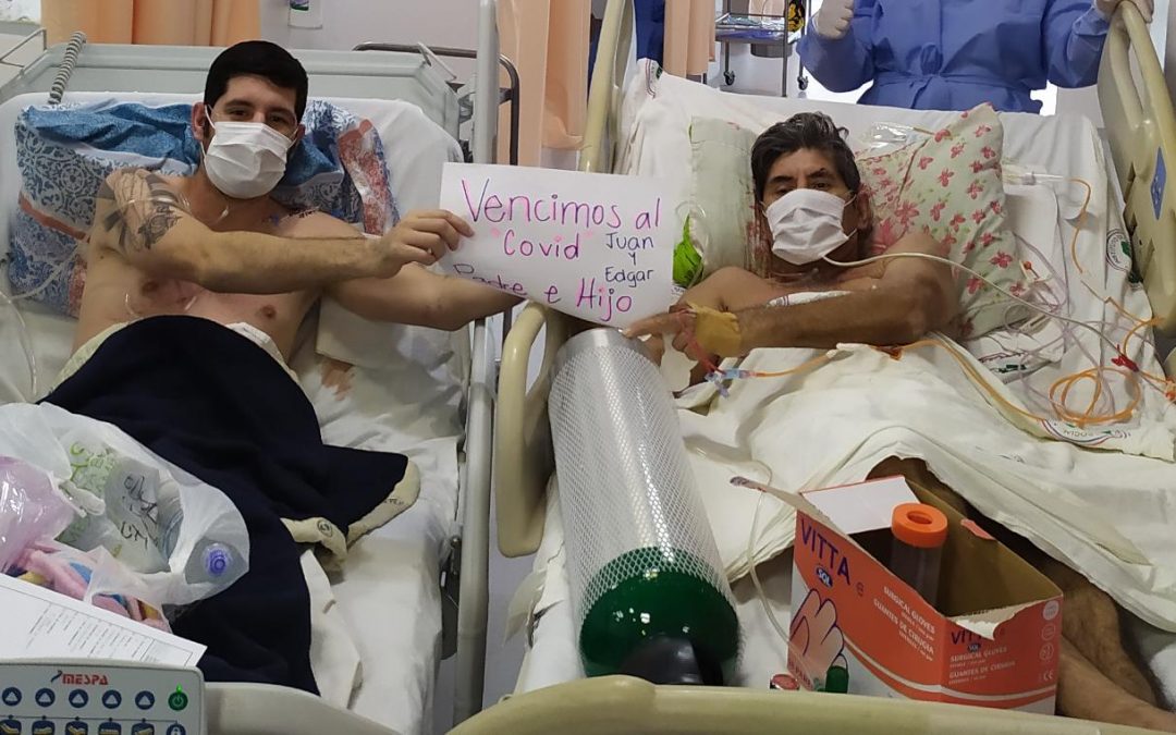 Festejo doble: padre e hijo vencen al coronavirus