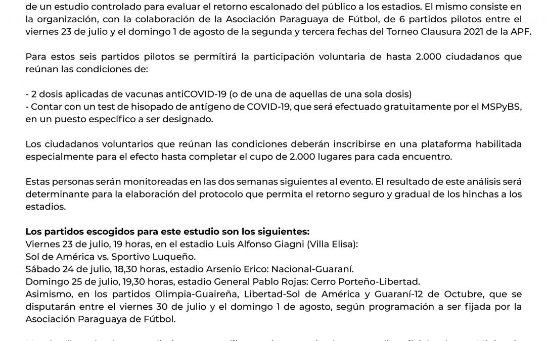 ¡El público volverá a los estadios!