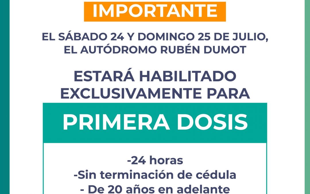 Continúa vacunación a personas de 20 años en adelante solo en el Rubén Dumot