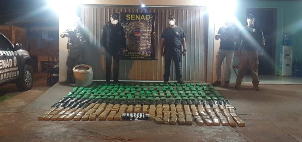 Canindeyú: hallan más de 200 kilos de droga en un puerto clandestino