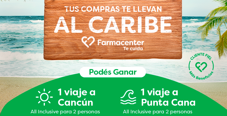 ¡En Farmacenter, tus compras te llevan al Caribe!