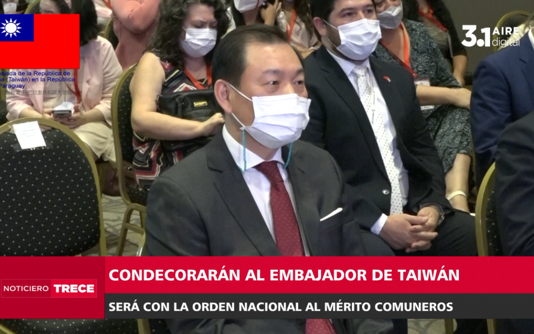 Grupo de Diputados condecorará a embajador de Taiwán