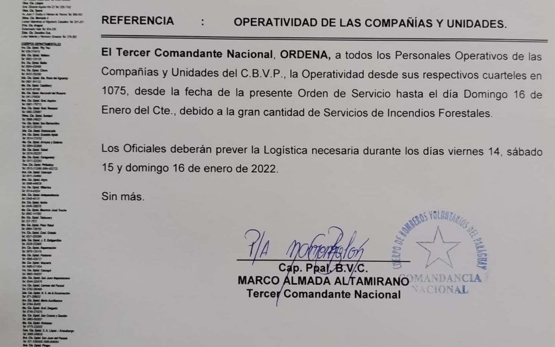 Incendios forestales: ordenan acuartelamiento de bomberos voluntarios