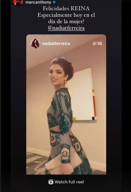 Furor en las redes por el beso entre Nadia Ferreira y Marc Anthony