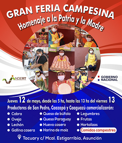 Preparan tradicional feria campesina este jueves y viernes frente al Indert