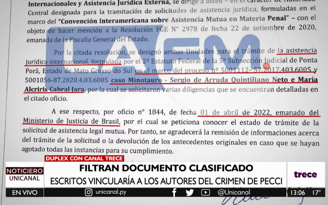 El PCC sería el principal responsable del asesinato de Pecci en Colombia