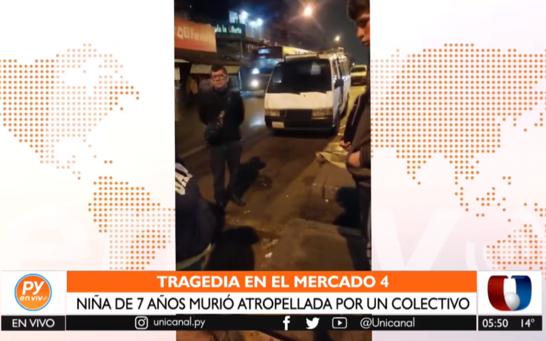 Niña pierde la vida luego de ser arrollada por un bus sobre Rodríguez de Francia