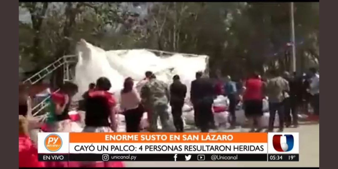 Festejos del feriado dejan saldo de heridos tras derrumbe de estructuras