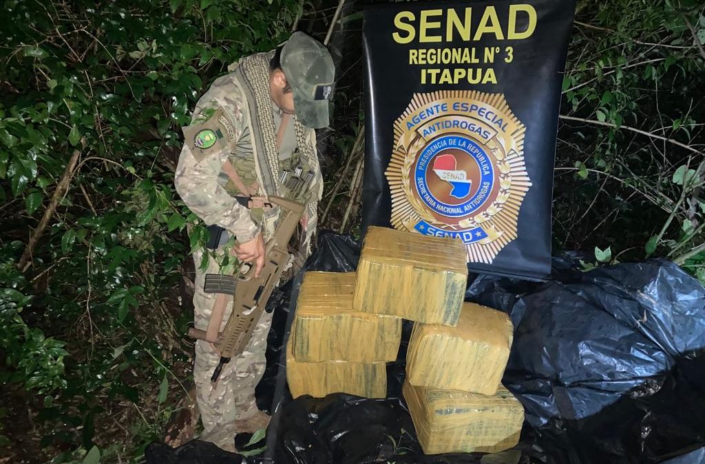 Itapúa: Senad incautó carga de marihuana en la ribera del río Paraná