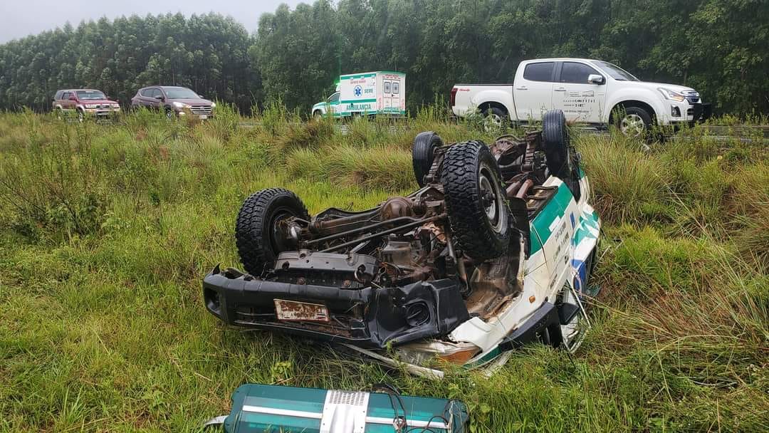 Beba de 4 meses murió tras vuelco de ambulancia en Caazapá
