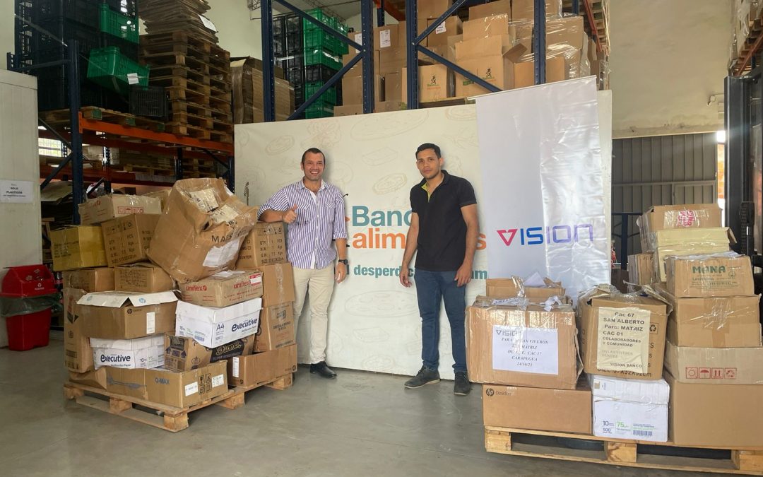 Más de 1500 kilos de alimentos: Visión estuvo presente en la colecta de Banco de Alimentos