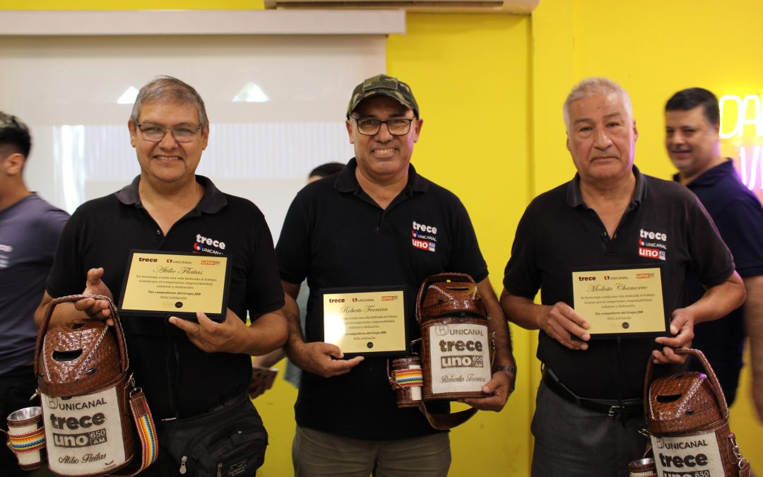¡Por obtener la jubilación!: Trece y Unicanal otorgan distinción a históricos trabajadores