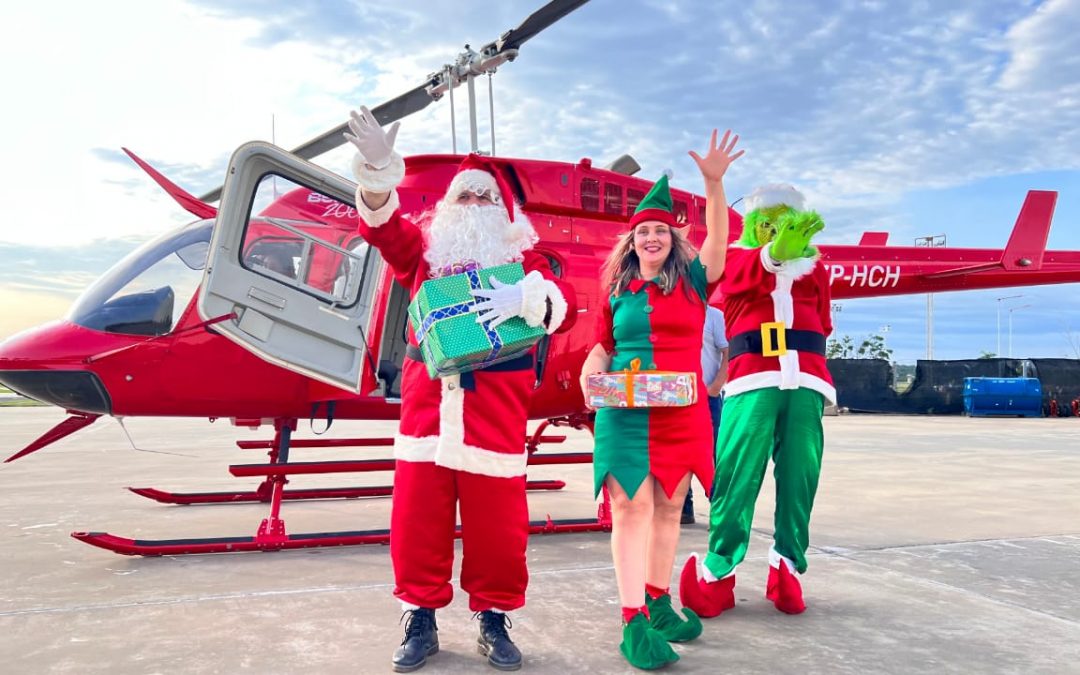 Con un helicóptero llegará Papá Noel para entregar regalos a niños de varios puntos del país