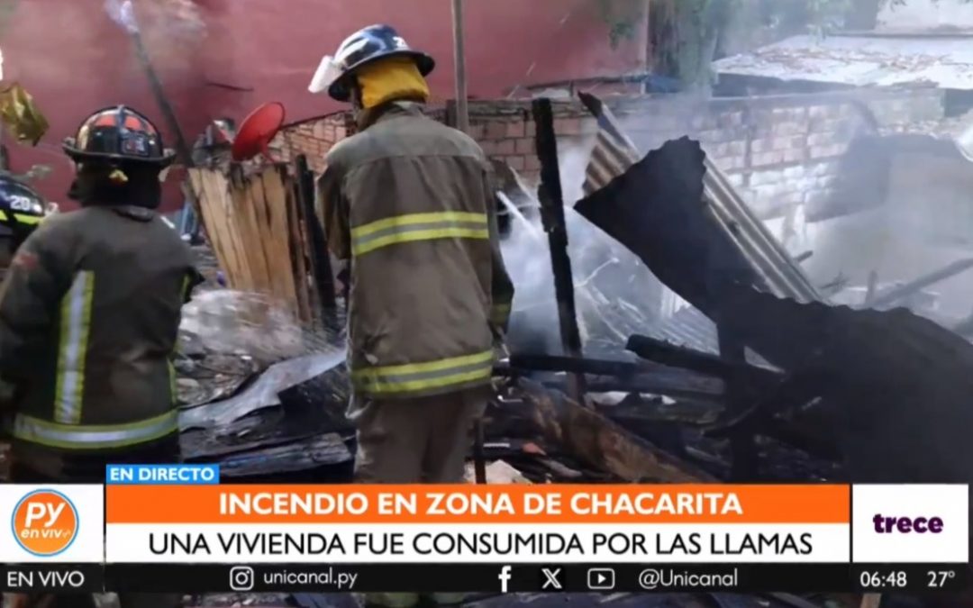 Chacarita: vivienda quedó reducida a cenizas tras incendio