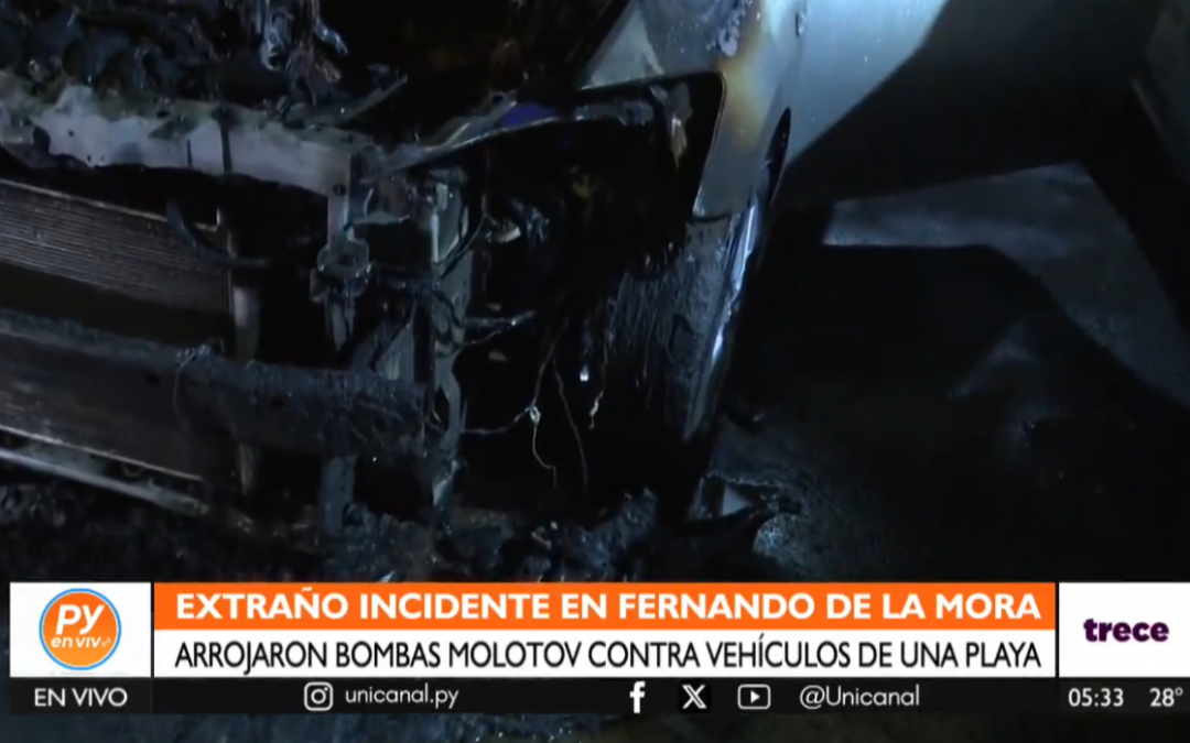 Playa de autos fue atacada con bomba molotov en Fernando de la Mora