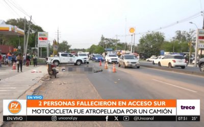 Accidente de tránsito en Ñemby deja dos fallecidos