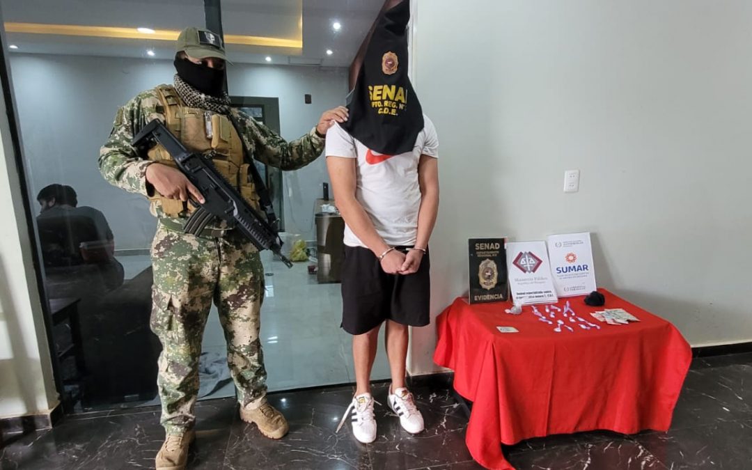 SENAD detuvo a un joven que proveía cocaína y marihuana desde su vivienda