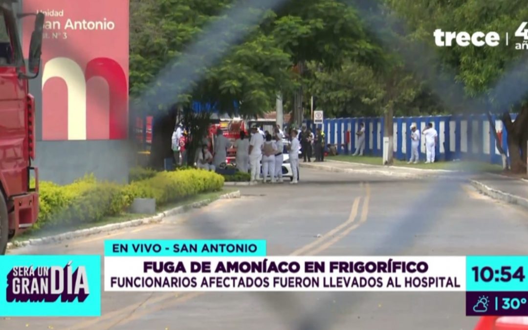 Reportan supuesta fuga de amoniaco en frigorífico en San Antonio