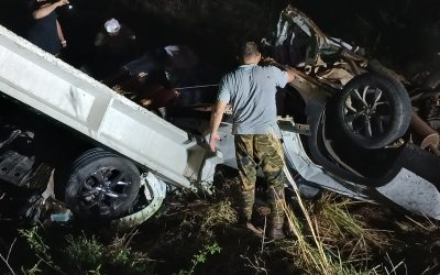 Villa Oliva: un fallecido y un herido tras violento choque contra una columna