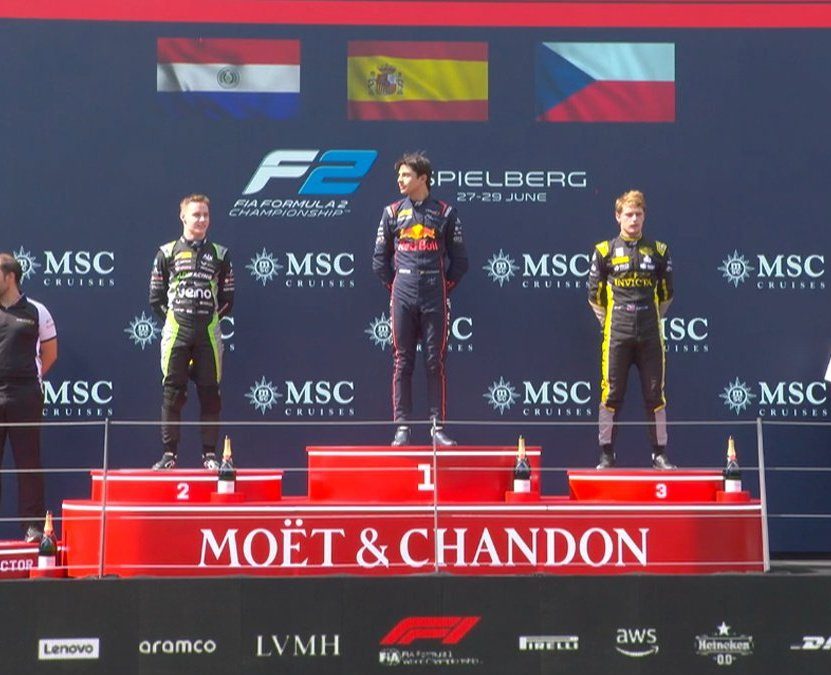 Orgullo guaraní: Duerksen culminó segundo en la sprint de la F2 en Austria