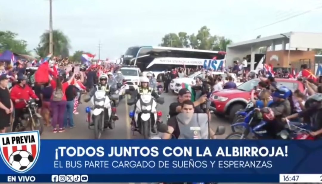 ¡El bus que traslada a la Albirroja ya partió rumbo al Defensores!