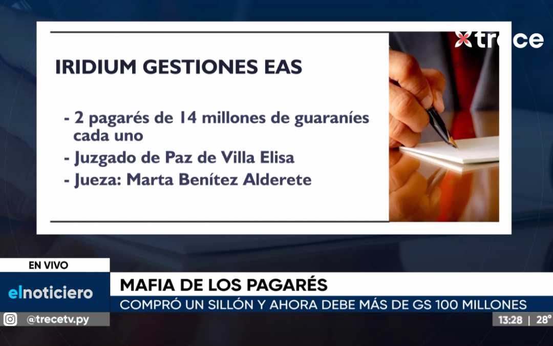 Mafia de los pagarés: compró un sillón y debe más de 100 millones de guaraníes