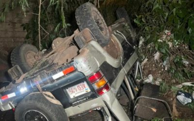 Itauguá: ebrio al volante cayó desde un puente