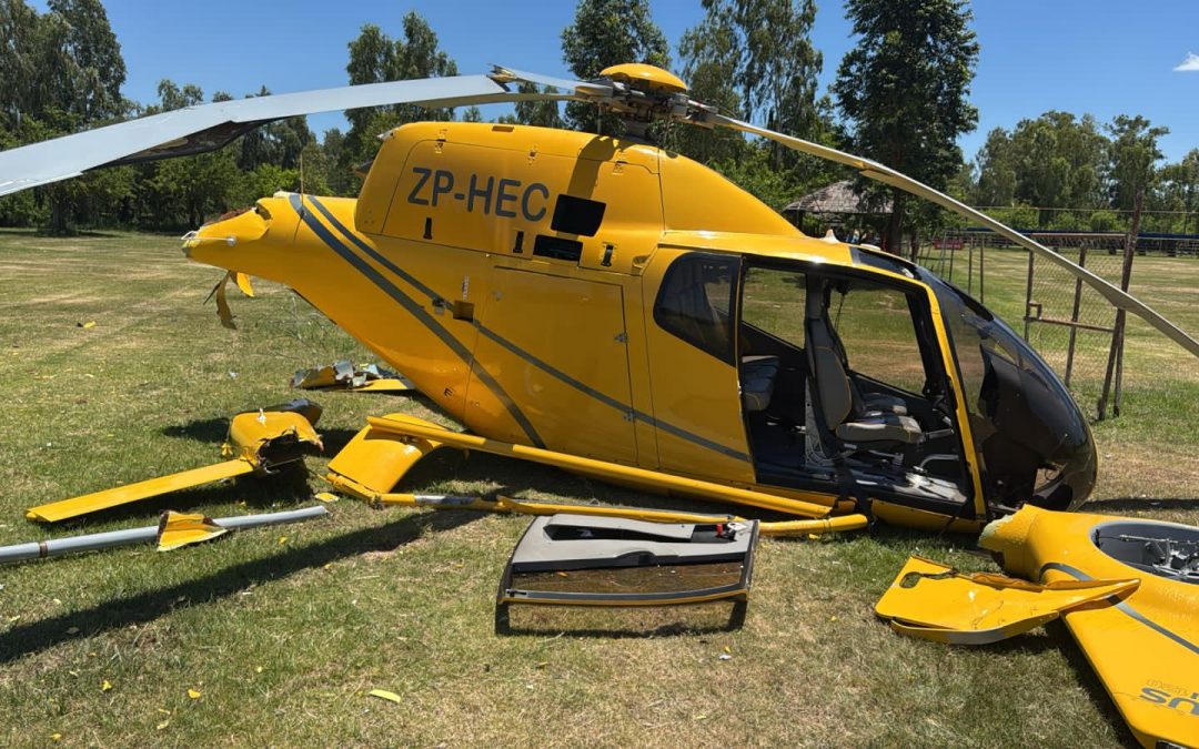Helicóptero cayó durante práctica de instrucción en el club Sajonia