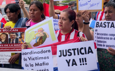 Mafia de los pagarés: víctimas marcharon hasta el Congreso Nacional