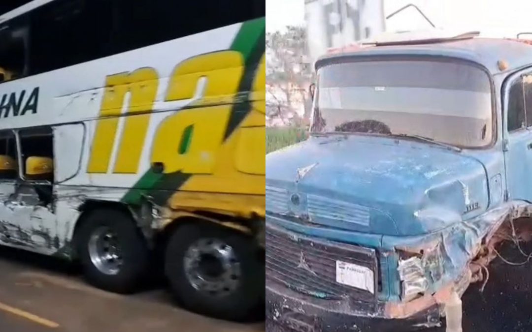 Joven pasajero en estado grave tras choque entre bus y camión tumba en San Pedro