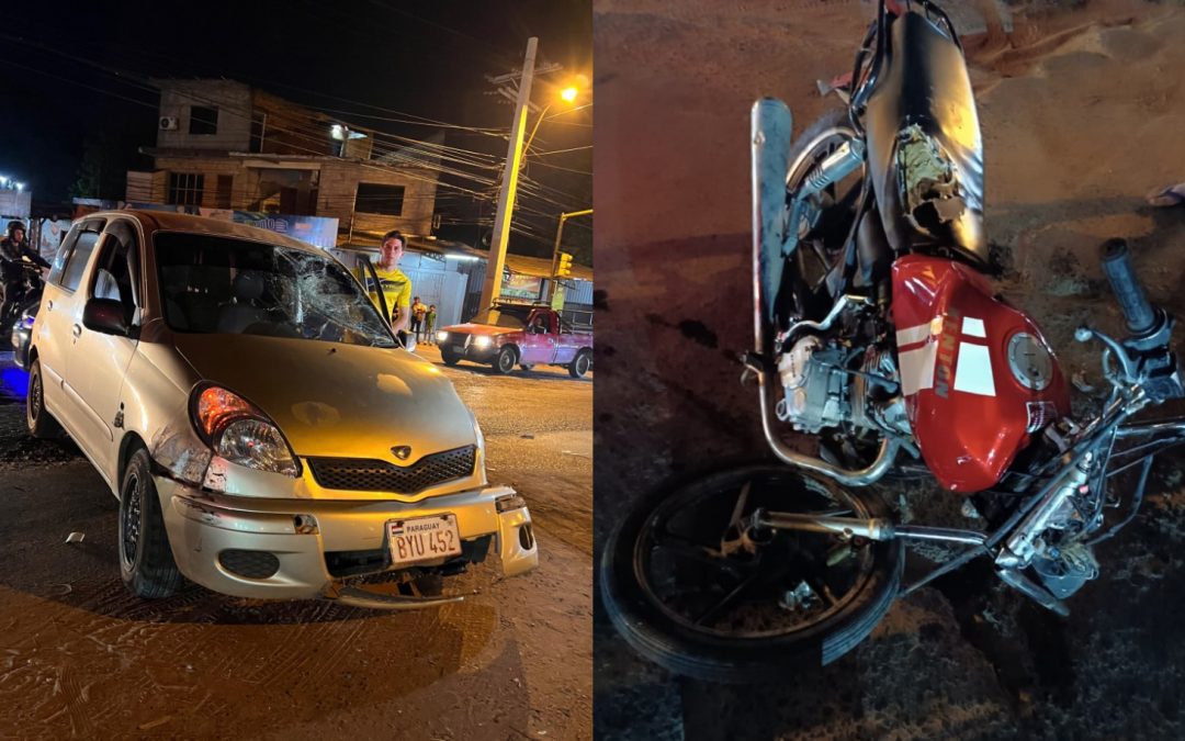 Motociclista gravemente herido tras choque con automóvil en Ñemby