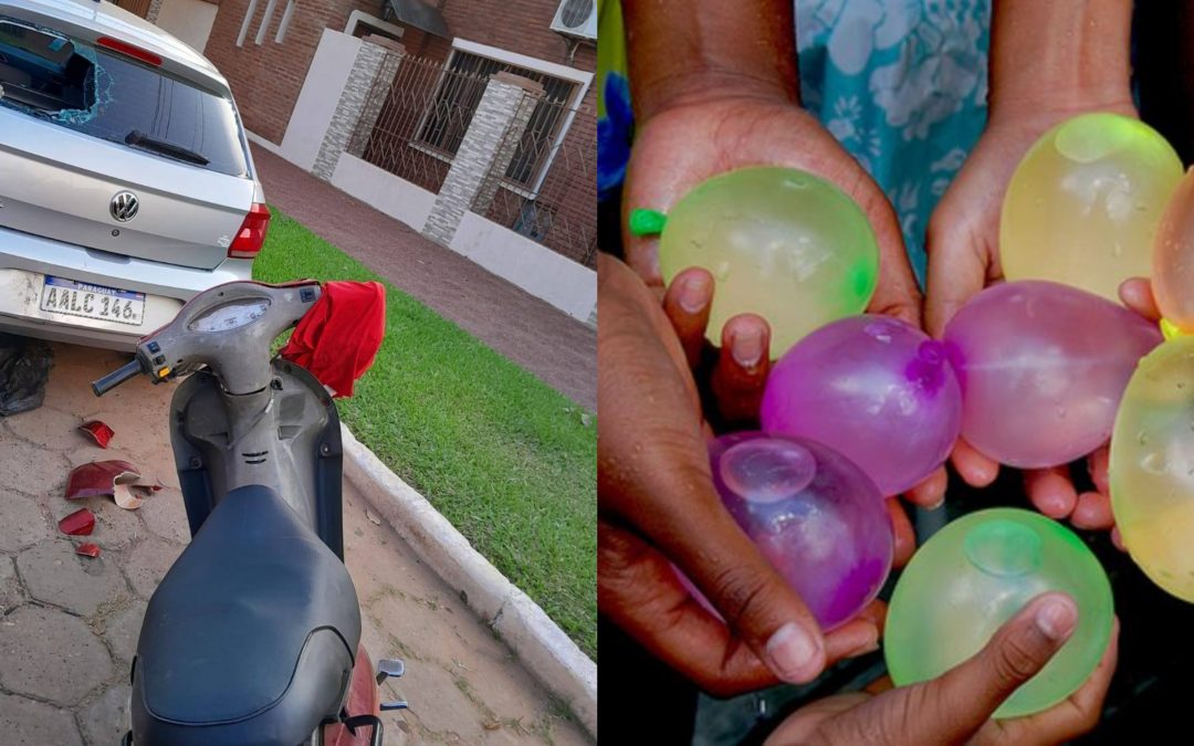 Guerra de globos con agua terminó en accidente en Concepción