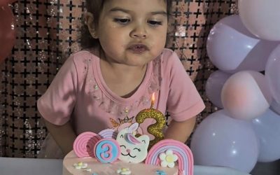 A la espera de un nuevo corazón, Bianca celebró sus tres añitos