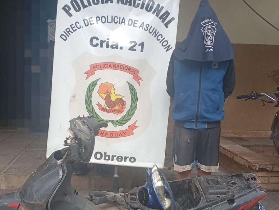 Joven con arresto domiciliario hurtó y desarmó moto de su vecino