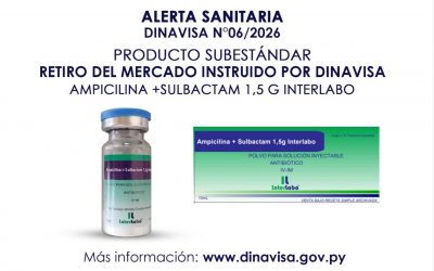 Dinavisa retira lotes de lote de Ampicilina y Sulbactam por contaminación