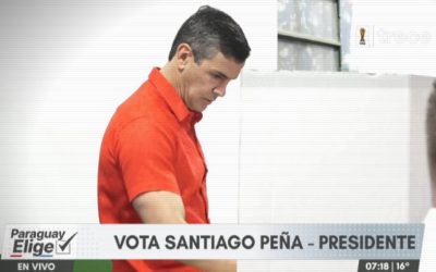 Elecciones simultáneas: Santiago Peña ya emitió su voto