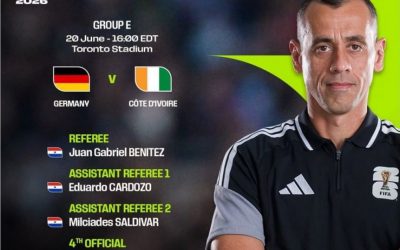 Alemania vs. Costa de Marfil, el duelo que tendrá a Juan Gabriel Benítez como árbitro principal