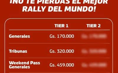 Ya se pueden comprar entradas para zonas preferenciales para el ueno Rally Paraguay